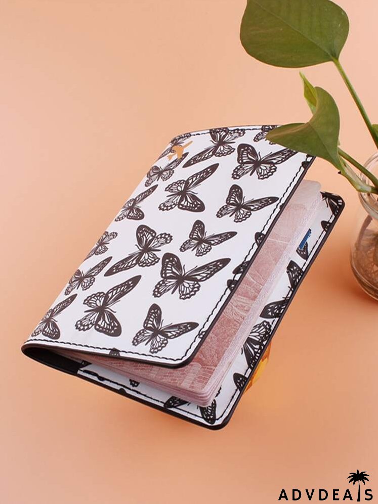 Allover Butterfly Graphic Passport Case