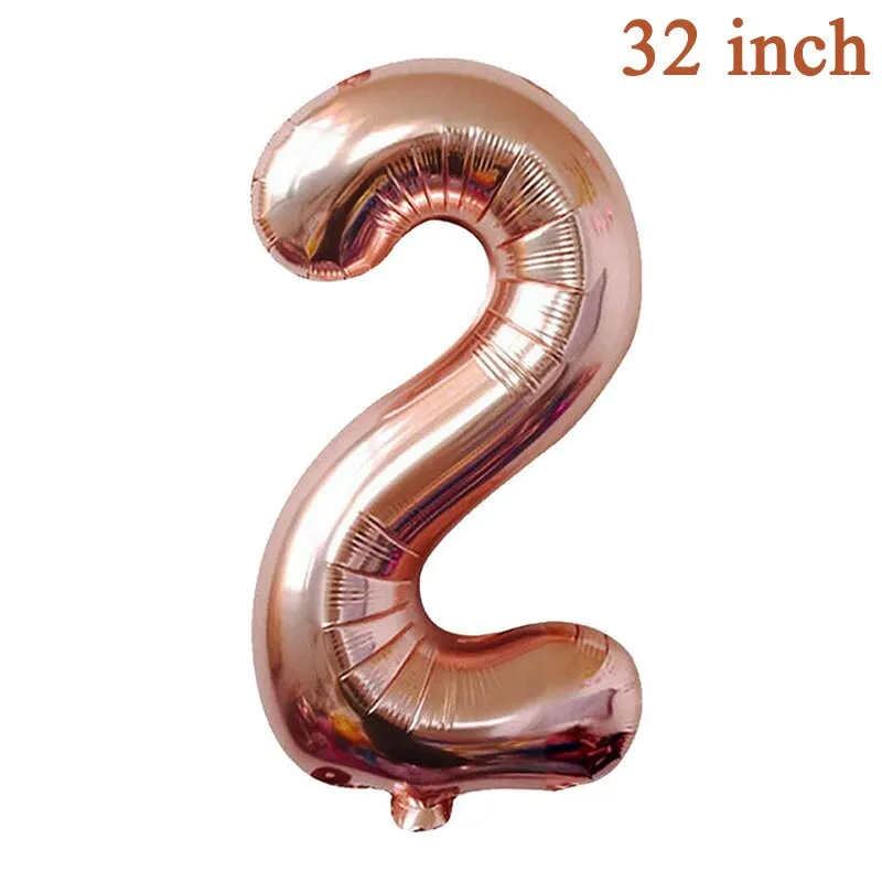Rose Gold Number Foil Balloon Party Decorations Wedding Happy Birthday Party Kids Baby Shower Boy Girl Decor First 1st Supplies
