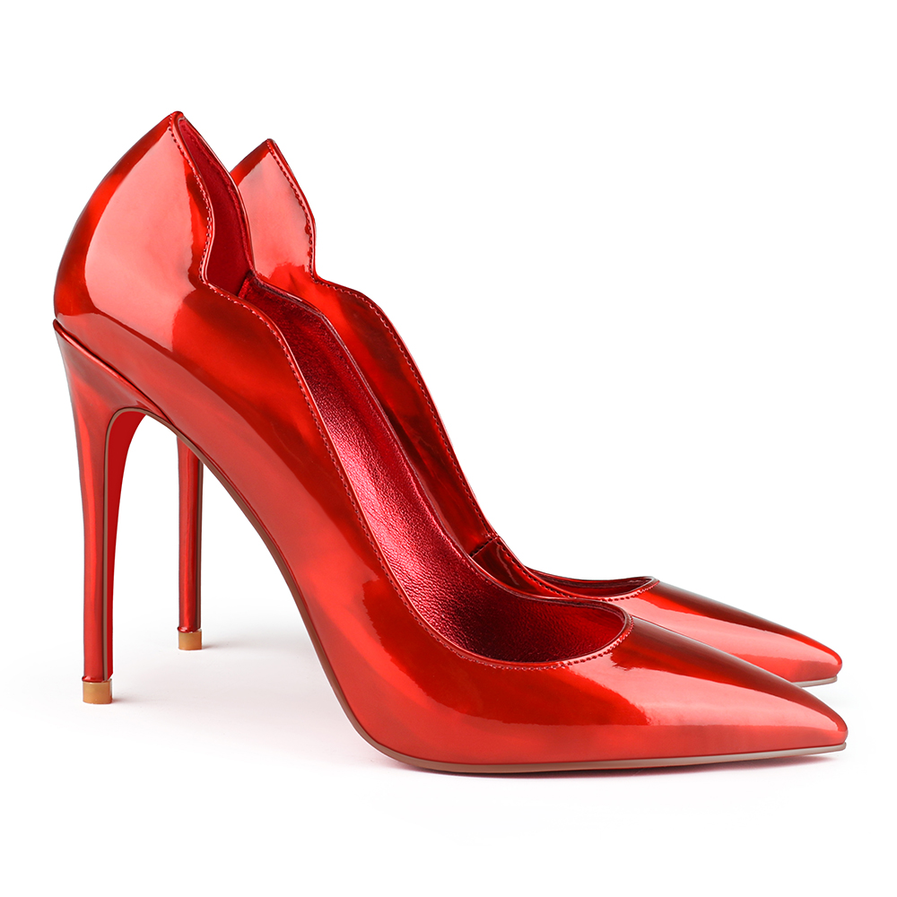 120mm Women's Red Bottom High Heels for Party Wedding Pumps Patent-MERUMOTE