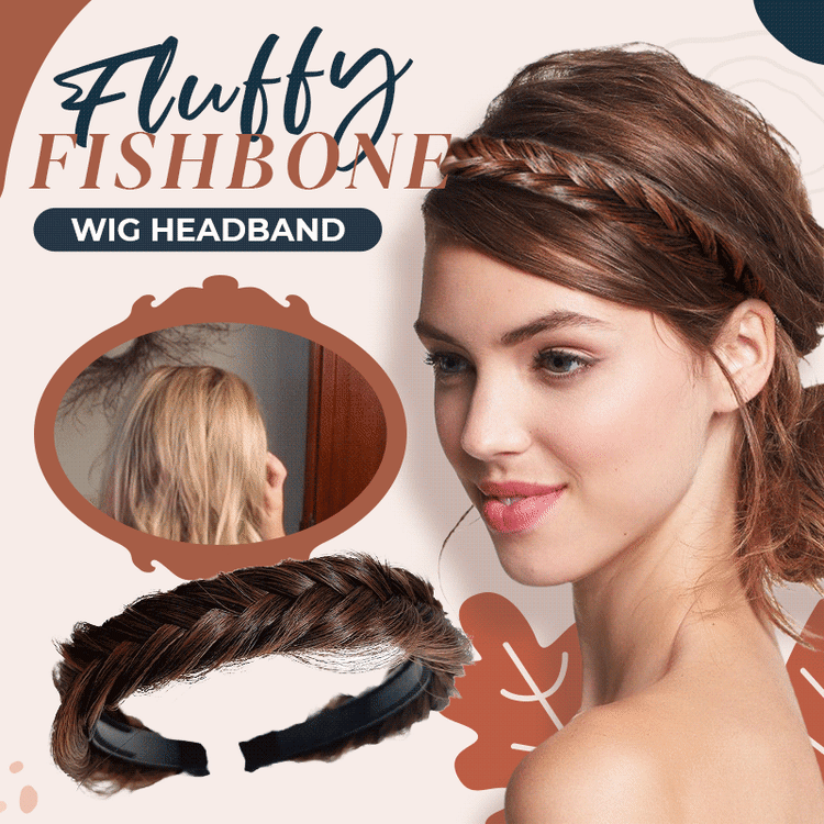 🔥Hot Sale🔥Fluffy Fishbone Wig Headband
