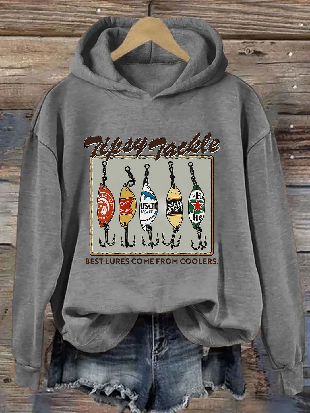 Tipsy Tackle Beer Fishing Hoodie