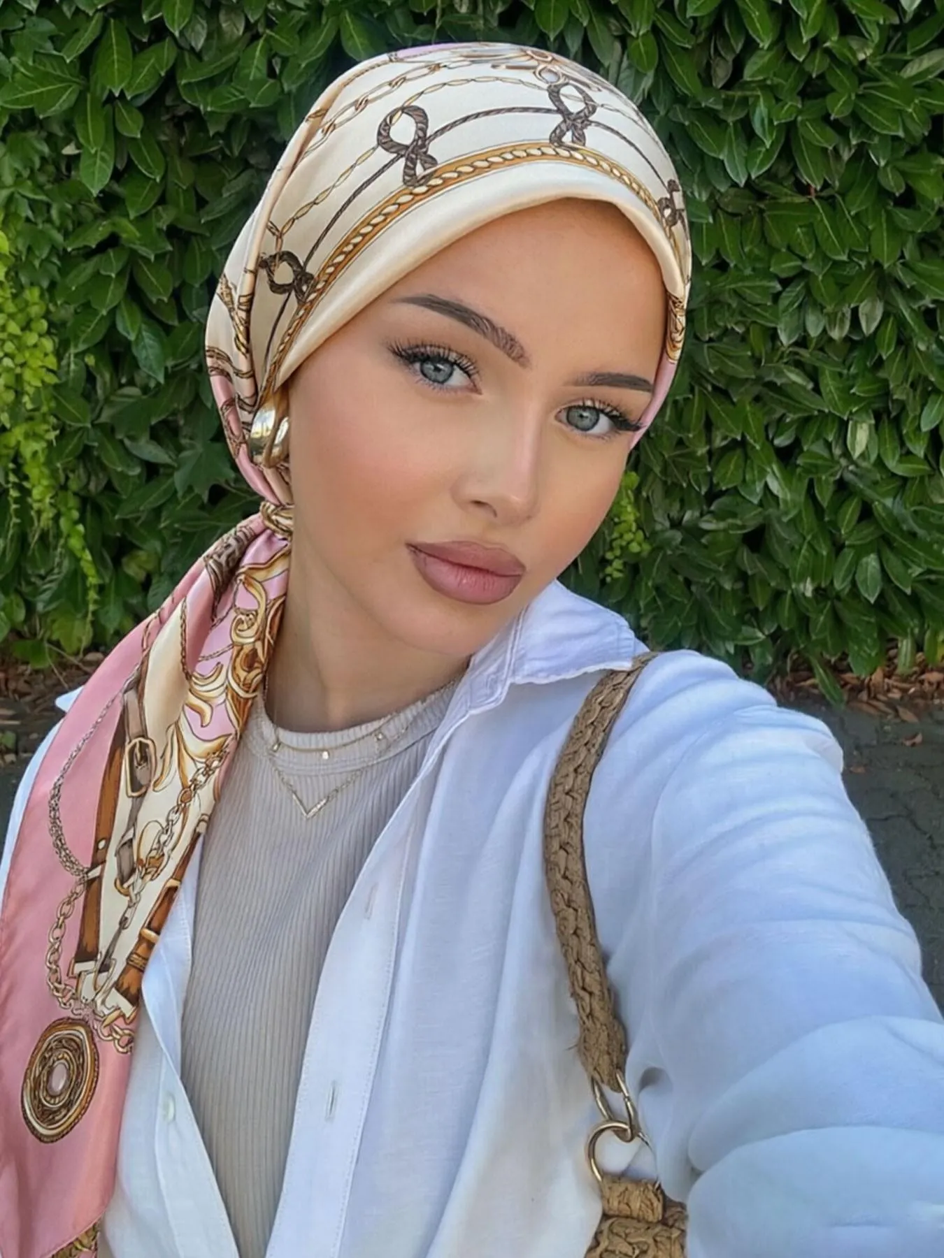Women's Square Hijab Scarf, Color Block Print Turban, Chemotherapy Sleep Cap, Elastic Head Wrap, Daily Wear, Muslim Accessories Women's Square Hijab Scarf, Color Block Print Turban, Chemotherapy Sleep Cap, Elastic Head Wrap, Daily Wear, Muslim Accessories