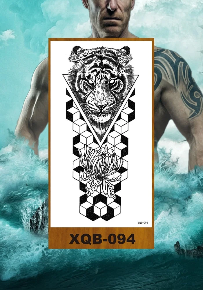 Waterproof Temporary Tattoo Sticker Hipster Tattoo Man Woman Tattoo Body Tattoo Art Tatuajes Big Tiger Lion Wolf Rose Arm Tatto