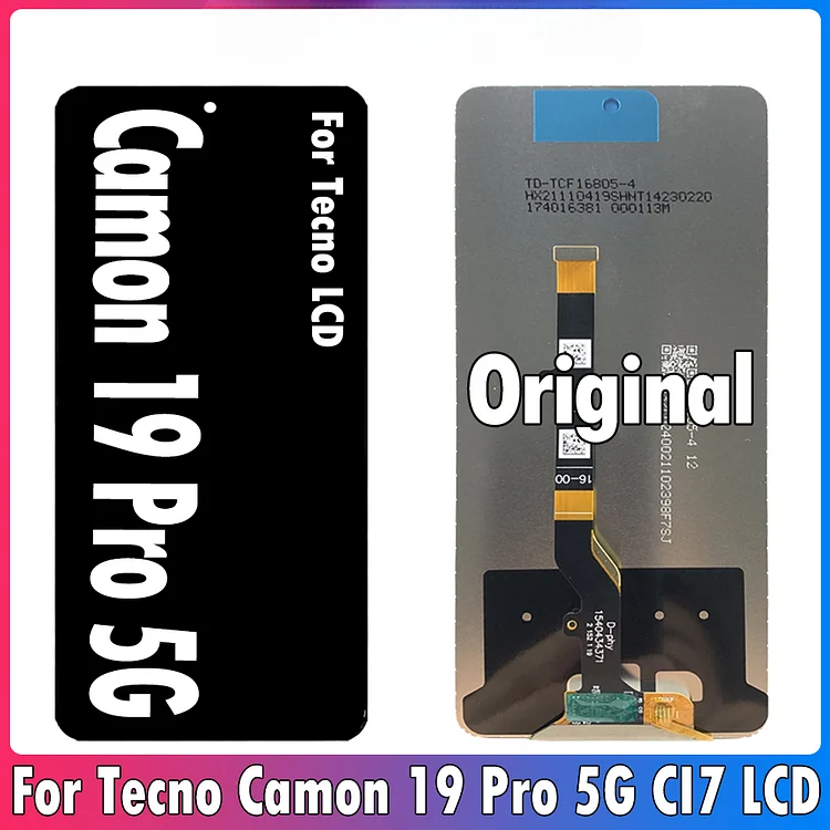 Original For Tecno Camon 19 Pro 5G LCD Display Touch Screen Digitizer Assembly For Tecno Camon19 Pro 5G CI7n LCD Replacement