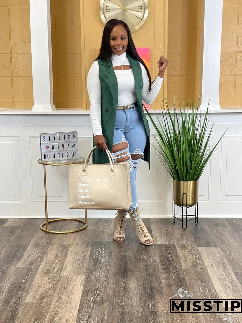 Solid Color Sleeveless knit Sweater Vest Cardigan