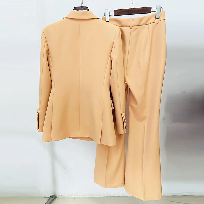 Nigikala Nigikala Star Fashion New Double Buckle Suit Jacket Horn Trousers Set Two Sets