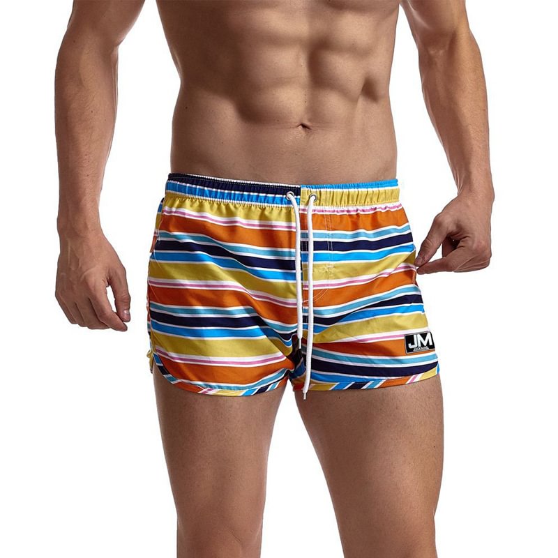 Rainbow Print Beach Swim Shorts、、URBENIE