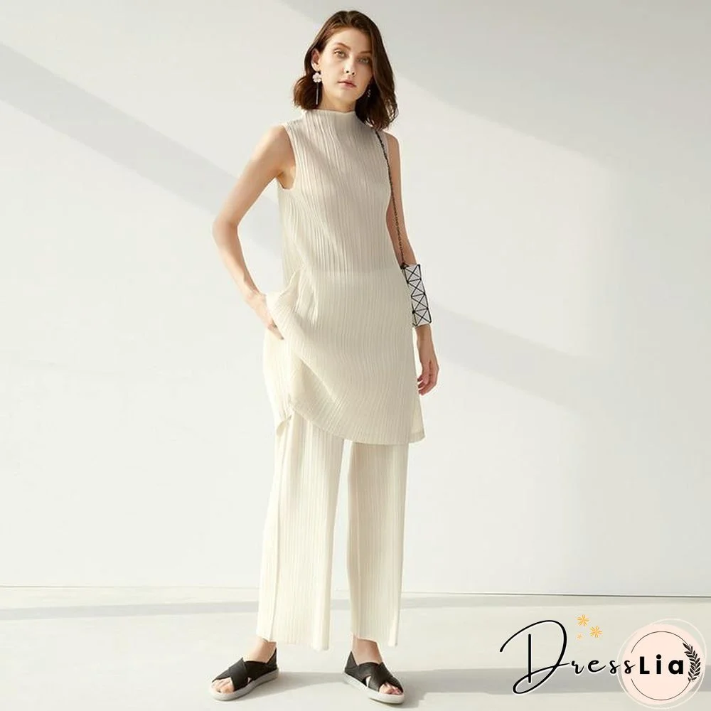 casual straight pants 2 piece set women outfits