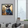 Diamond Painting-DIY Full Round Drill Cowboy Cat