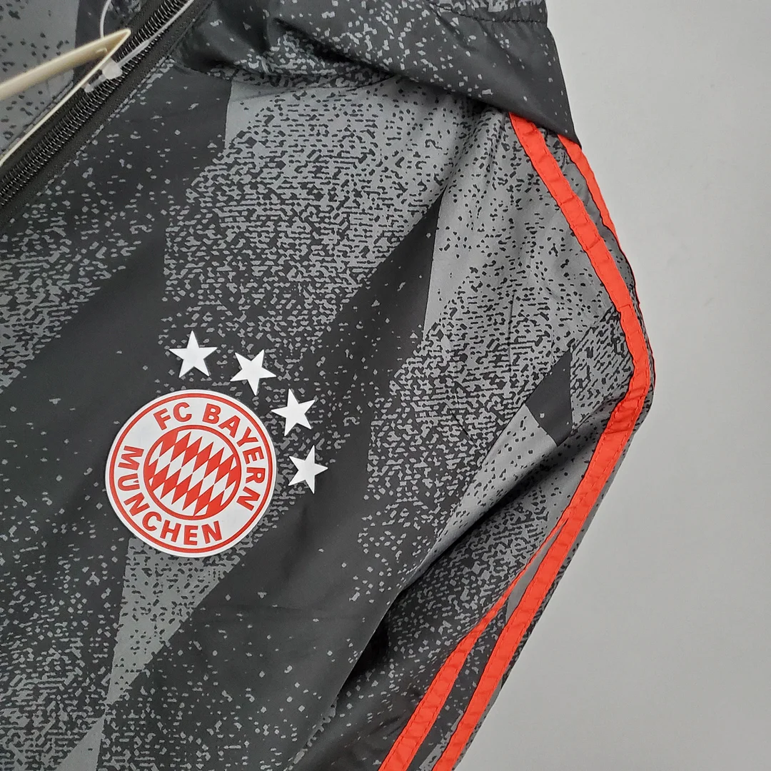 2021/2022 Windbreaker Football Jersey Bayern Munich Black Pattern 1:1 Thai Quality