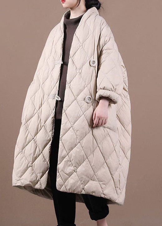 Italian Beige warm Fine Cotton Filled Coats Winter CK2189- Fabulory