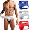 Men's Modal Low Waist Open Hips Underwear Sexy Jockstrap Pure Color Thong