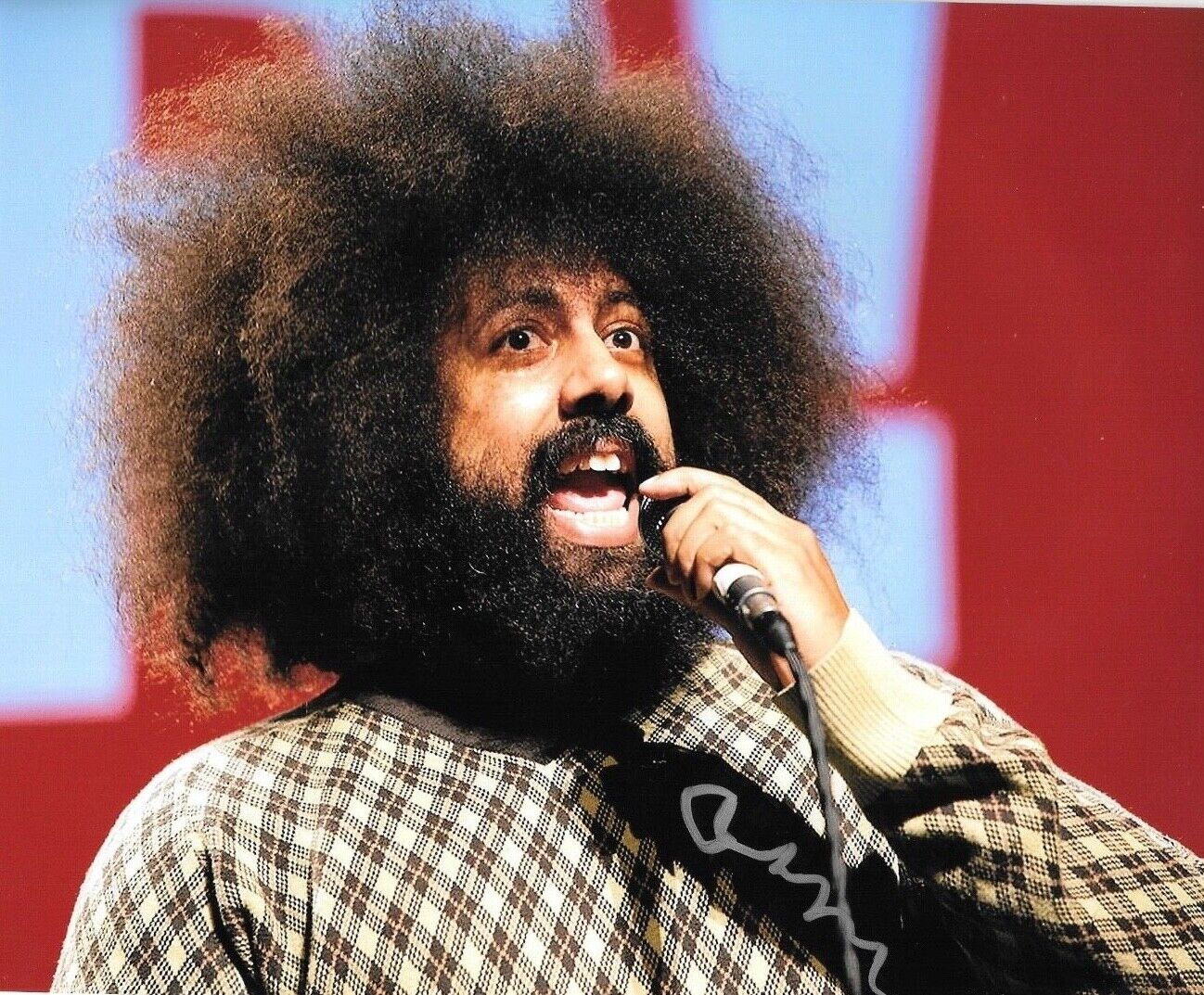 * REGGIE WATTS * signed 8x10 Photo Poster painting * THE LATE SHOW COMEDIAN * 1