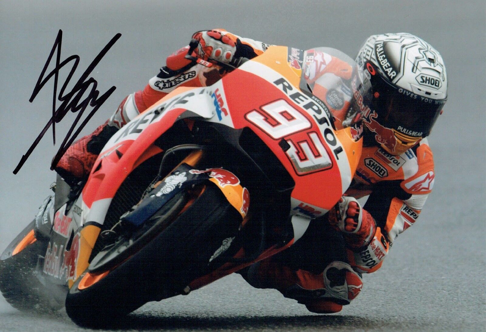 Marc MARQUEZ 2017 Silverstone SIGNED 12x8 Autograph Photo Poster painting I AFTAL COA MOTOGP