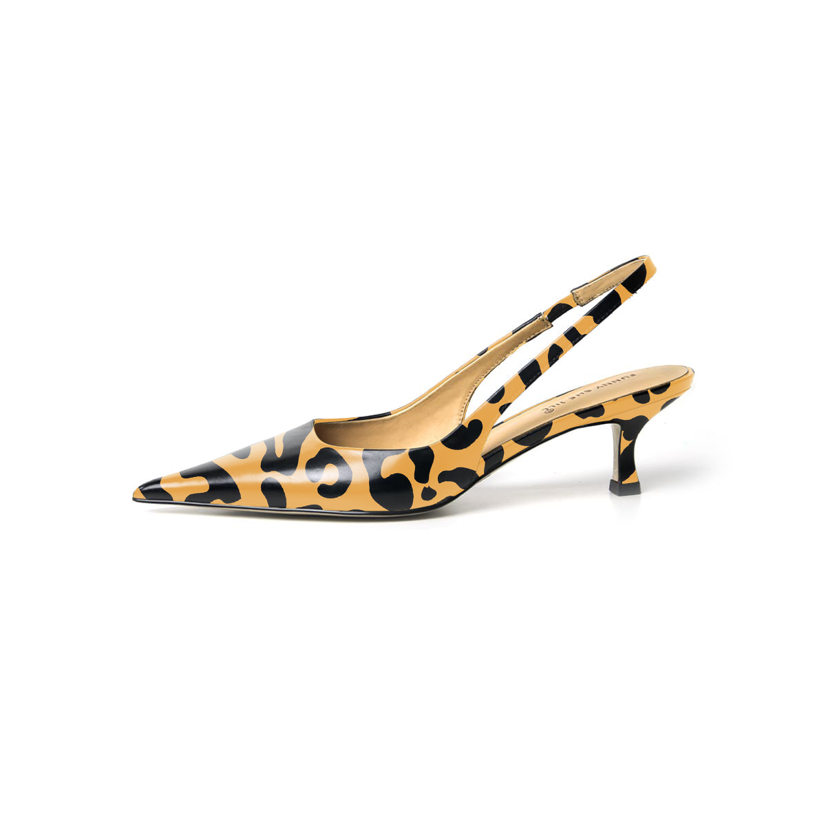 Leopard print clearance slingback kitten heels