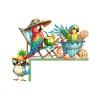 (US Local)Parrot Wooden Diamond Painting Door Topper Right Angle Sign for Party (Left)