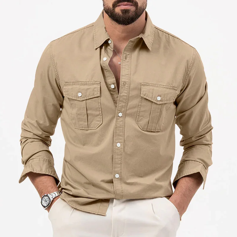 Men's Multi-Pocket Casual Long-Sleeved Shirts