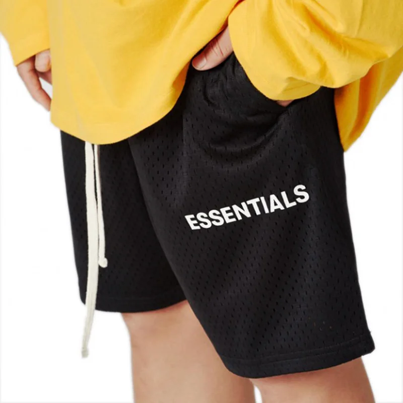 Livereid Mesh Drawstring Letters Street Print Men's Sports Fitness Shorts - Livereid
