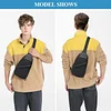 Mens Sling Bag Chest Bag Lightweight Anti-theft Corssbody Backpack with Earphone Hole for Business Hiking Cycling Camping
