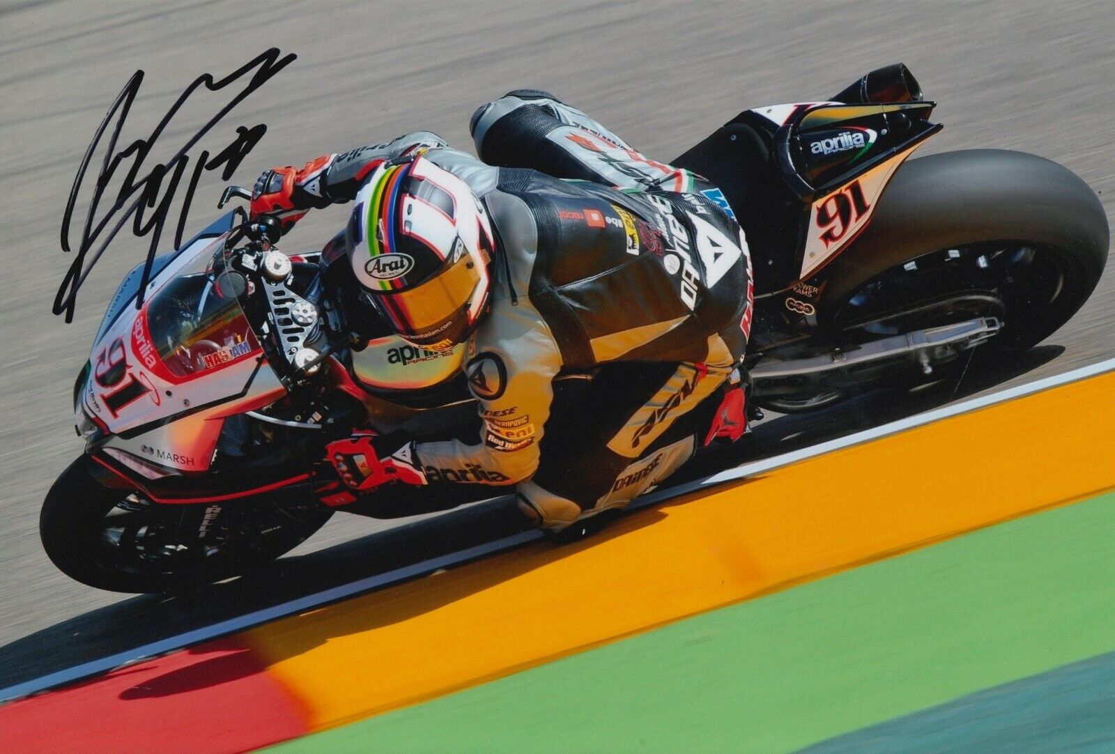 Leon Haslam Hand Signed 12x8 Photo Poster painting - WSBK Autograph 2.