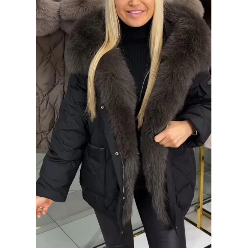 Nigikala Nigikala And Winter New Fashion Women's Temperament Elegant Hooded Long Cotton Clothes