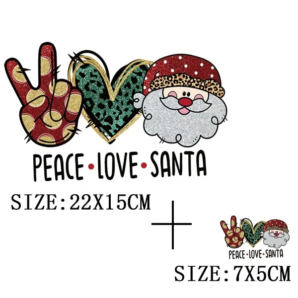 Beautiful Christmas Gift Thermal Sticker On Clothes DIY T-shirt Washable Iron On Patch For Clothing Christmas Design Patch Decor