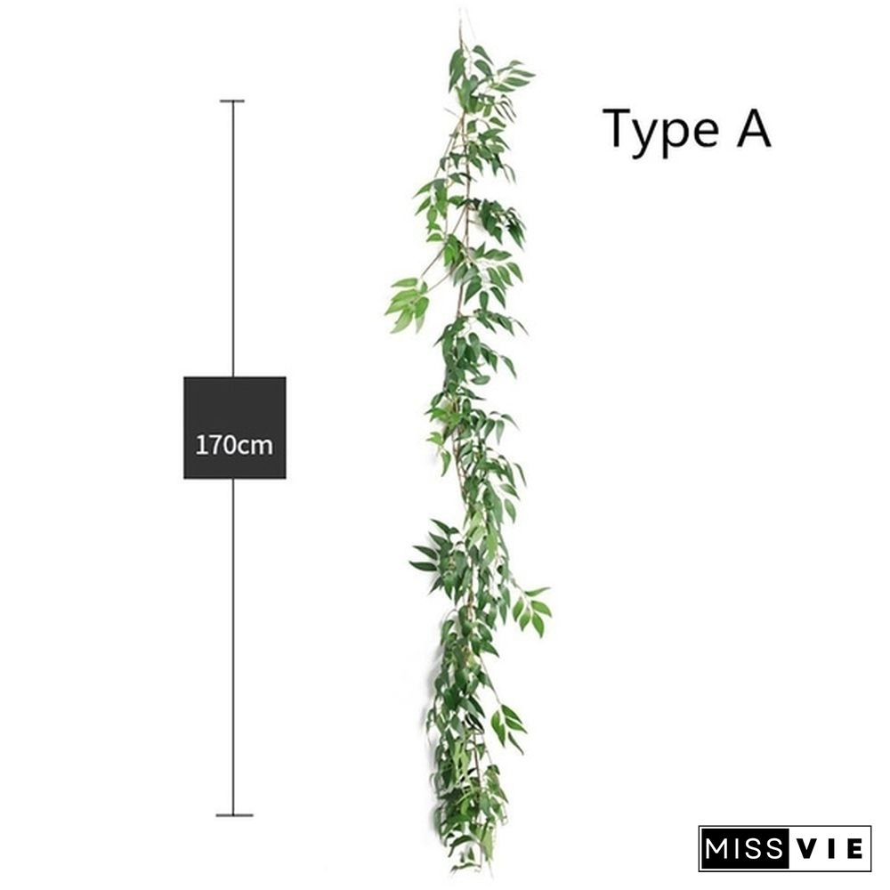 170/100 cm Artificial Willow Leaves Garland Faux Wreath Wedding Backdrop Home Wall Decor 10/8/5/4/2/1 pcs