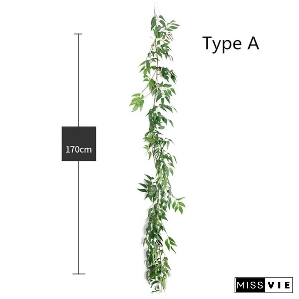 170/100 cm Artificial Willow Leaves Garland Faux Wreath Wedding Backdrop Home Wall Decor 10/8/5/4/2/1 pcs