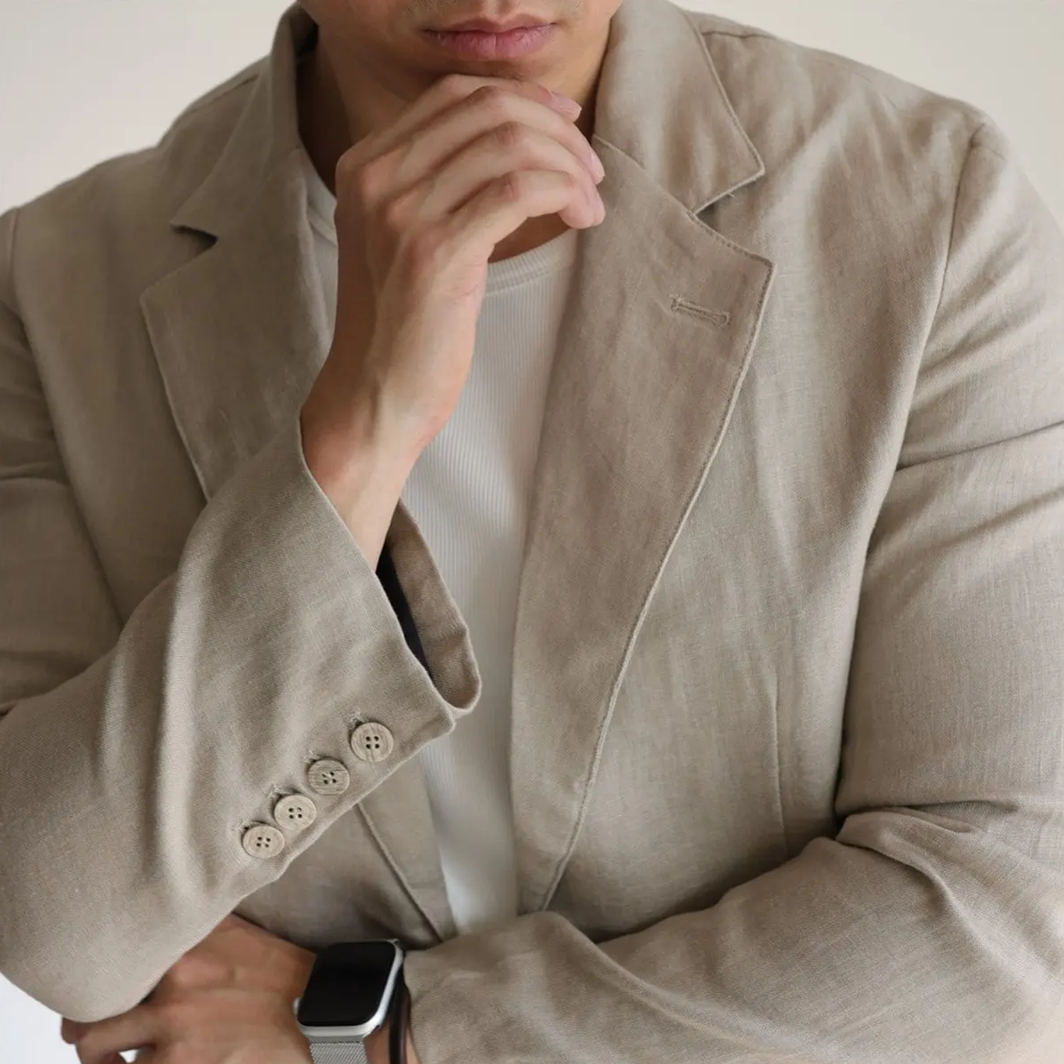  Men's 100% European Linen Blazer Commute REAL SILK LIFE