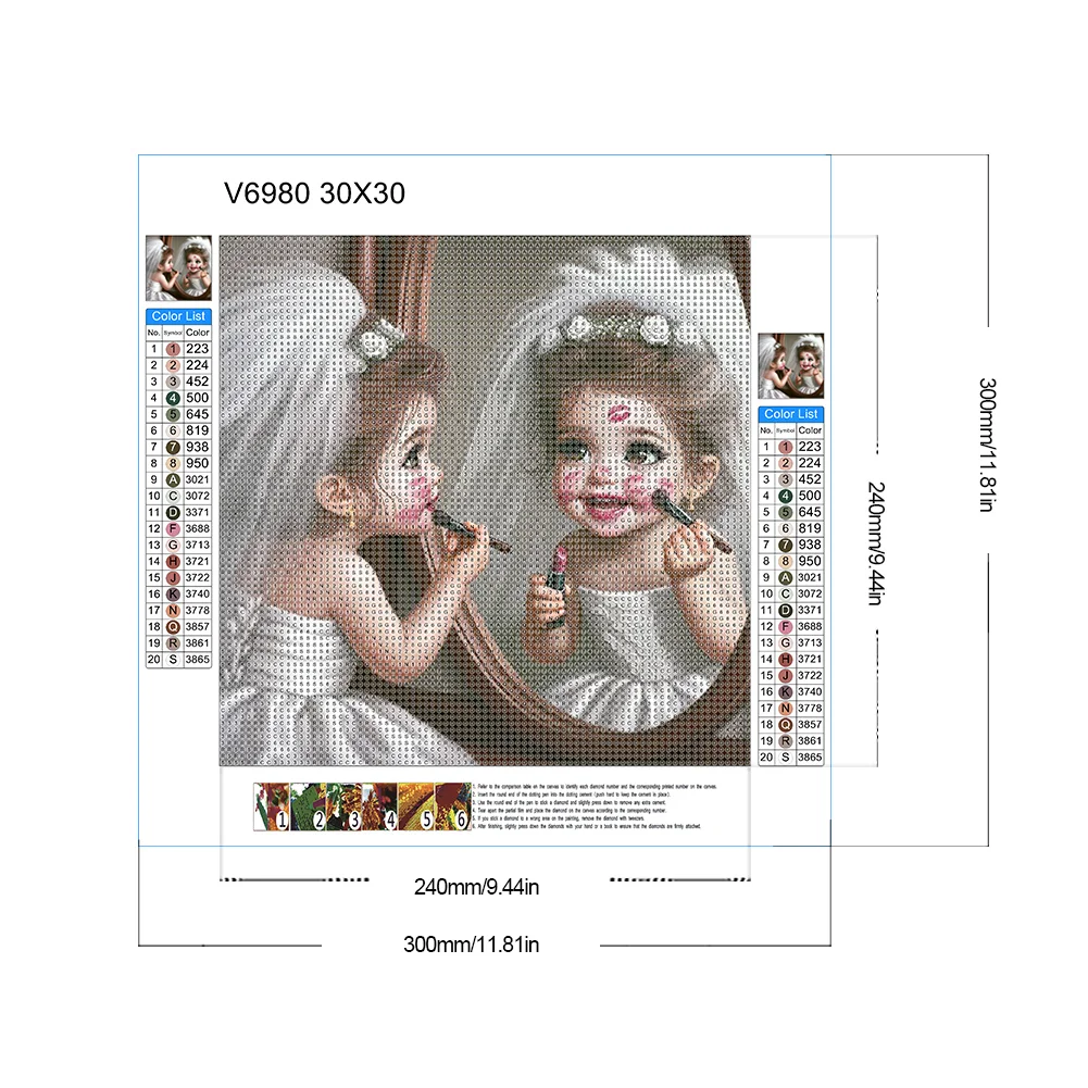 Diamond Painting - Full Round Drill - Girl(Canvas|30*30cm)