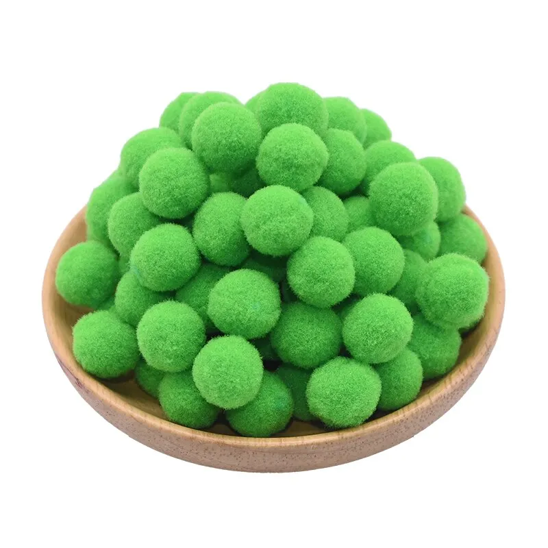 100Pcs 15-25mm Colorful Pompoms DIY Dolls Garment Handmade Material Soft Fluffy Pom Poms Ball For DIY Kids Toys Accessories