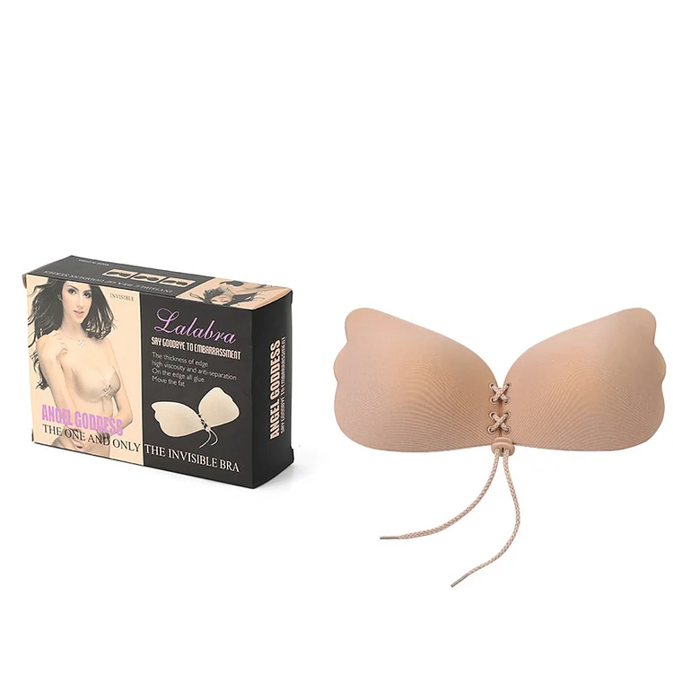 Wireless Wedding Dress Push Up Drawstring Silicone Bra