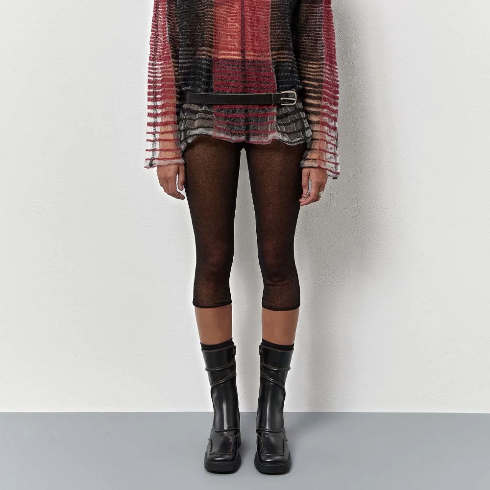 Black Vegan Leather Square Toe Mid Calf Boots with Chunky Heel