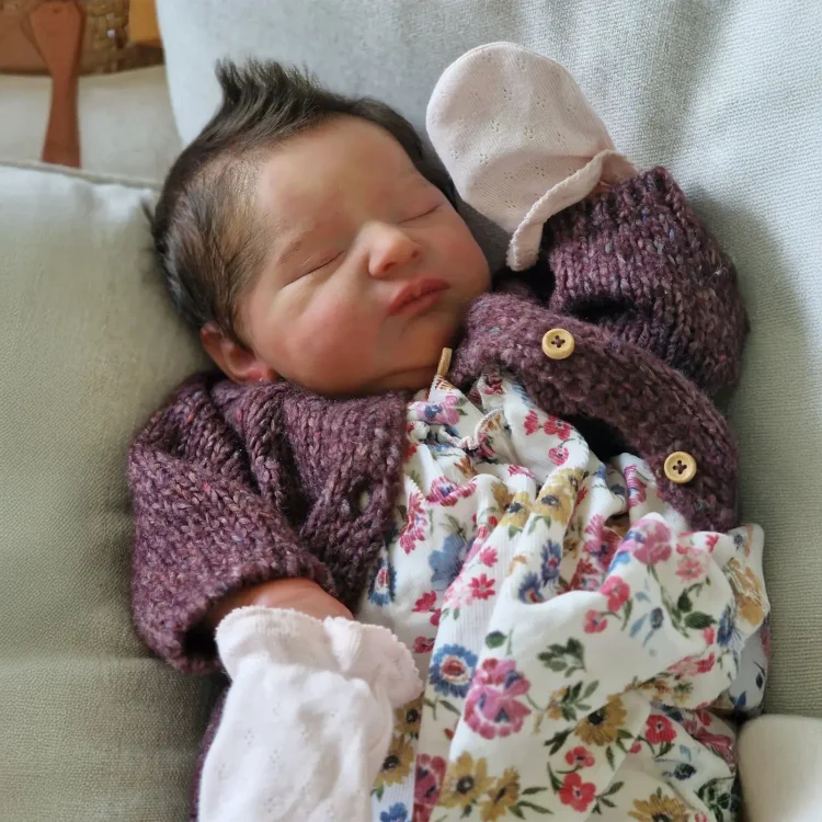 20" Lifelike Reborn Girl Brown Hair Baby Doll Named Barina, Looks Really Cute - Reborndollsshop®-Reborndollsshop®