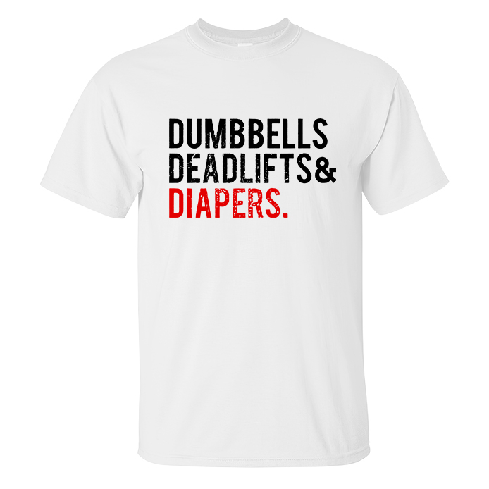 Livereid Dumbbells Deadlifts & Diapers Printed Men's T-shirt - Livereid
