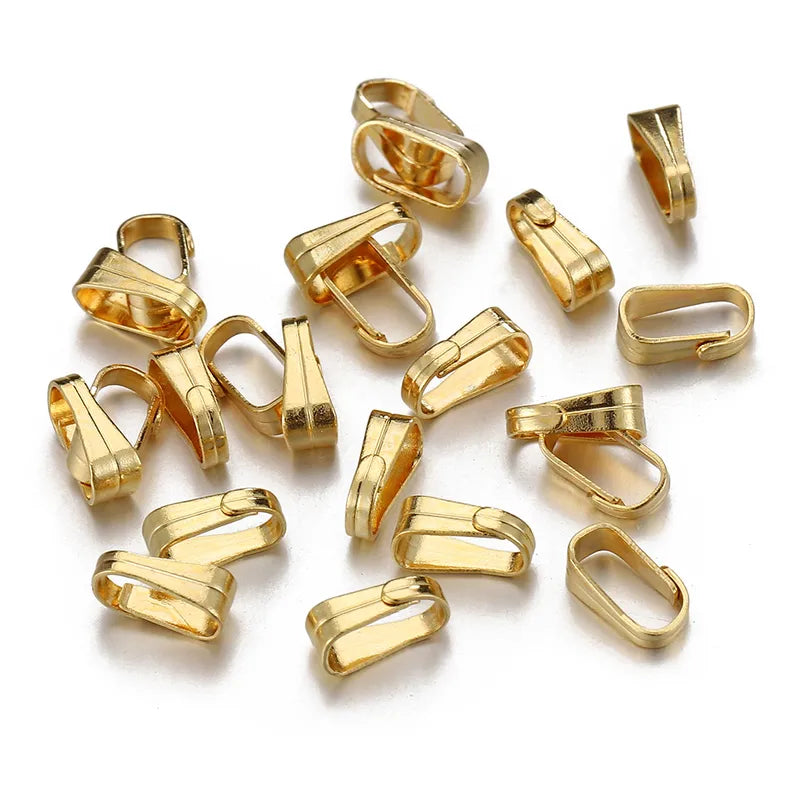 50 PCS/Package 7*2.4mm 304 Stainless Steel Geometric Melon Seed Buckle Jewelry Accessories