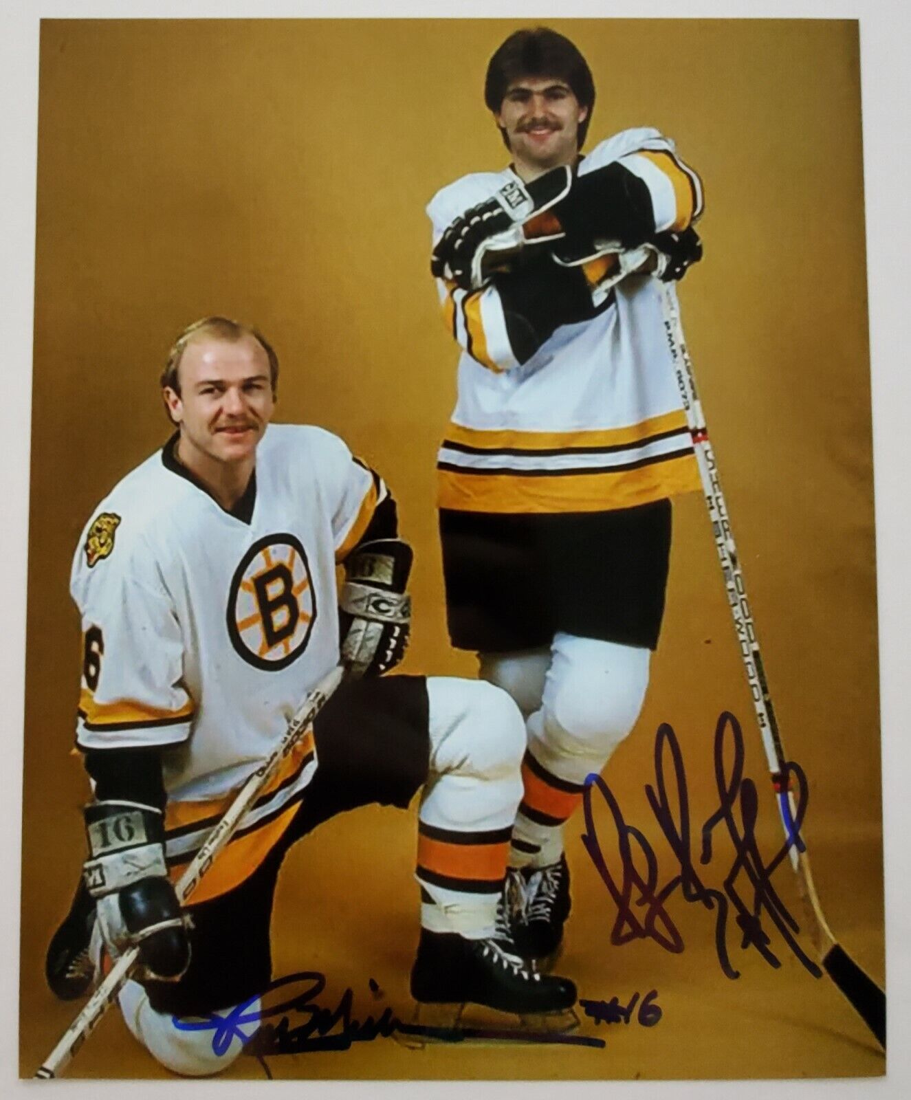 Ray Bourque & Rick Middleton Signed 8x10 Photo Poster painting Boston Bruins Hockey LEGENDS RAD