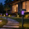 Solar-powered Solar Dual-Mode Garden Zapper IPX4 Waterproof Outdoor Garden Insect Killer Lamp Mosquito Repellent Zappers for Moths Gnats Flies Small Flying Insect Gnat
