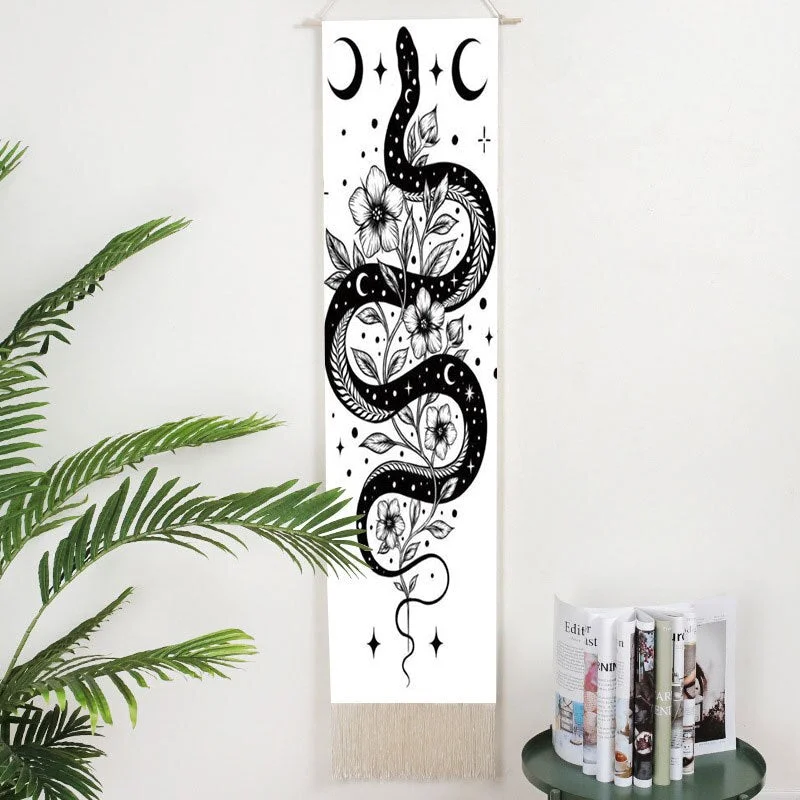 Black Tarot Card Constellation Tapestry Wall Hanging Astrology Divination Phase Tapestries Home Bedroom Office Galaxy Decor