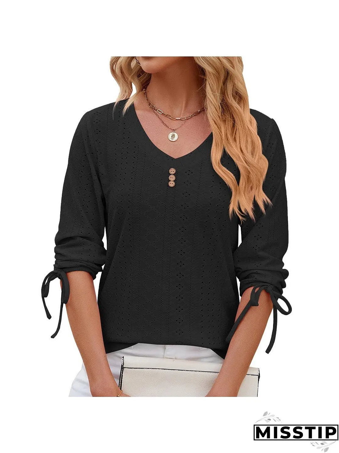 Short Sleeve Mock Neck T-Shirt with Side Slits