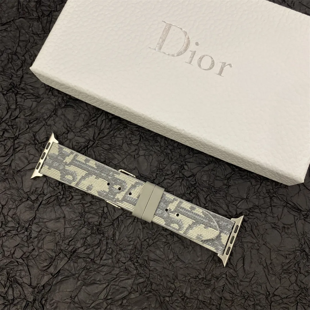 Christian Dior Premium Jacquard Fabric Apple Watch Full Series Replacement Straps