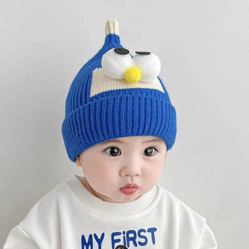 Baby Hat Autumn And Winter Boys And Girls Baby Knitted Wool Hat Cute Super Cute Baby Big Eyes Pullover Cap Trendy