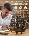 Seahorse Sailboat 3D Wooden Puzzle Model, Retro Pirate Ship Handmade DIY Creative Desktop Ornament