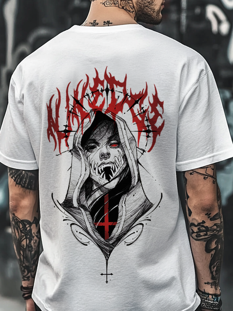Satanic Skull Devil Dark Cross Digital 3D Printed Unisex Casual T-shirt / Rvogue / Rvogue
