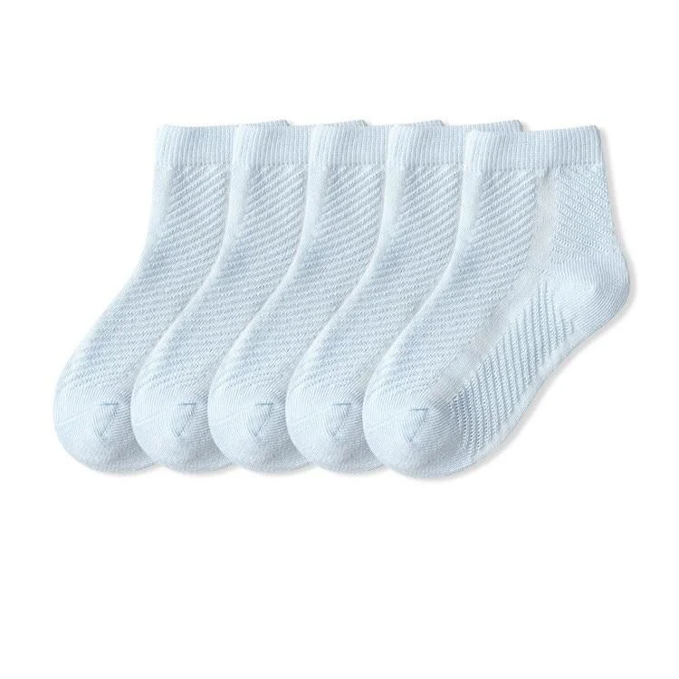 5 Pairs/lot 1 to 12 Years Summer Solid White Cotton Socks For Children Socks Spring No-show Low Cut Socks Boys Girls Boat Socks