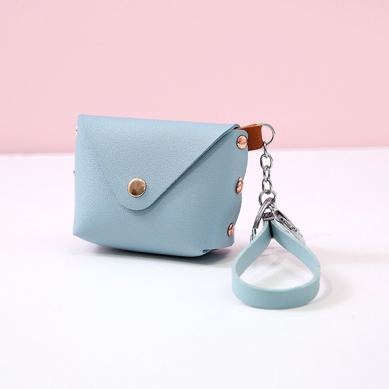 New Fashion Ladies PU Leather Mini Wallet Card Key Holder Coin Purse Solid Color Clutch Bag Kids Purses Small Handbag Bag