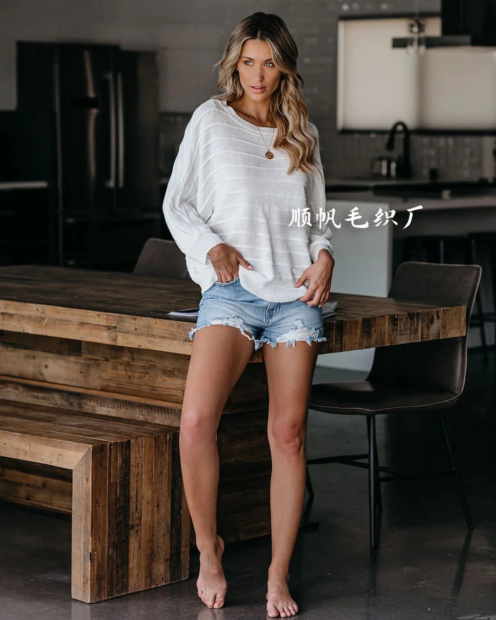 2023 spring and autumn round neck sweater commuting ol large sweater