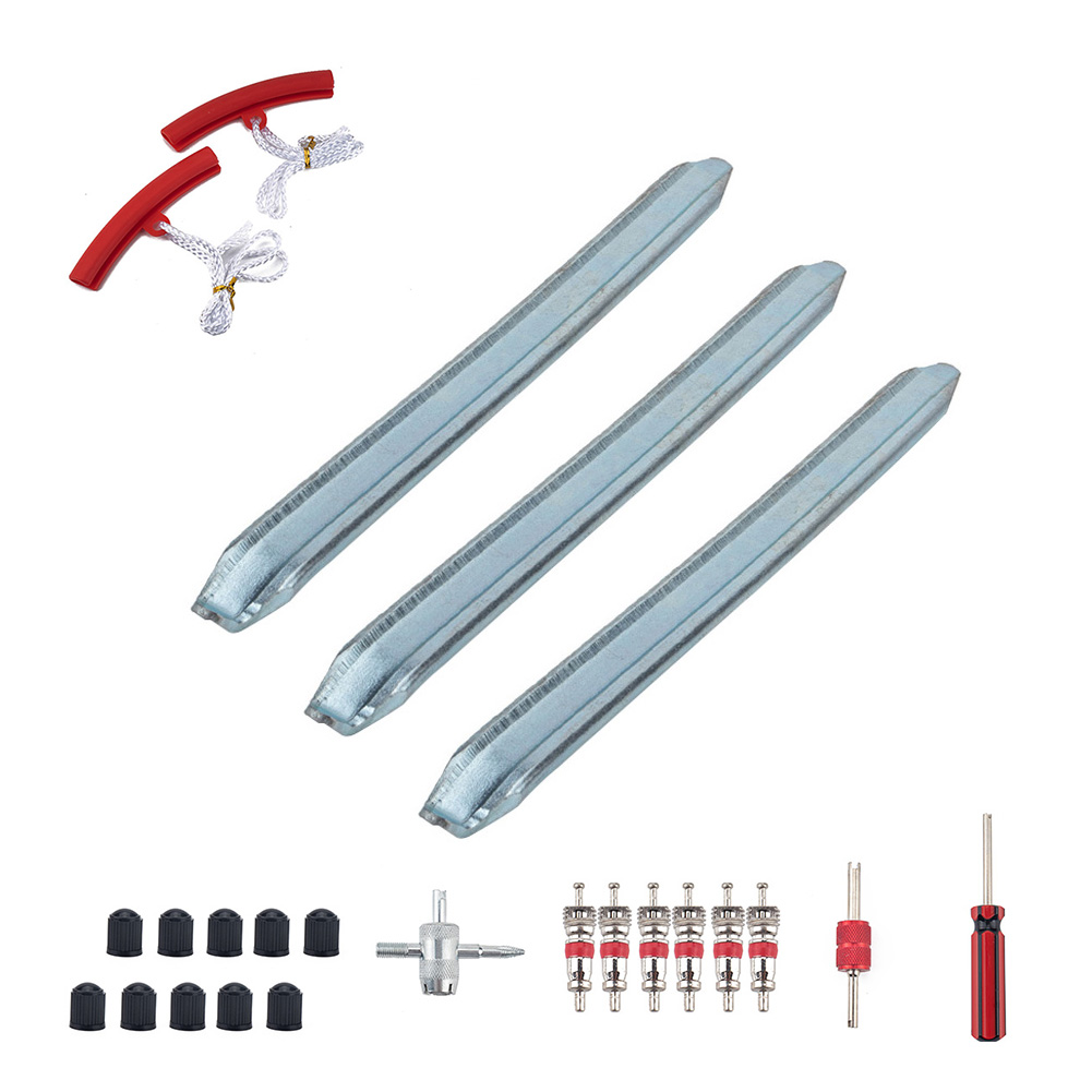 

24 in 1 Tire Changing Tool Kit Tire Lever Rim Protector Valve Core (Red), 501 Original
