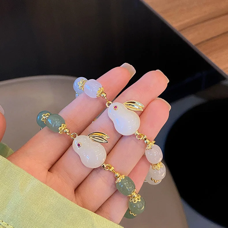 Little White Rabbit Aventurine Jade Bracelet