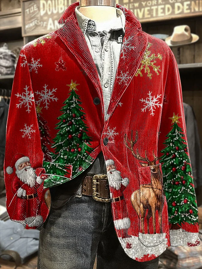 Men's Retro Christmas Casual Blazer 